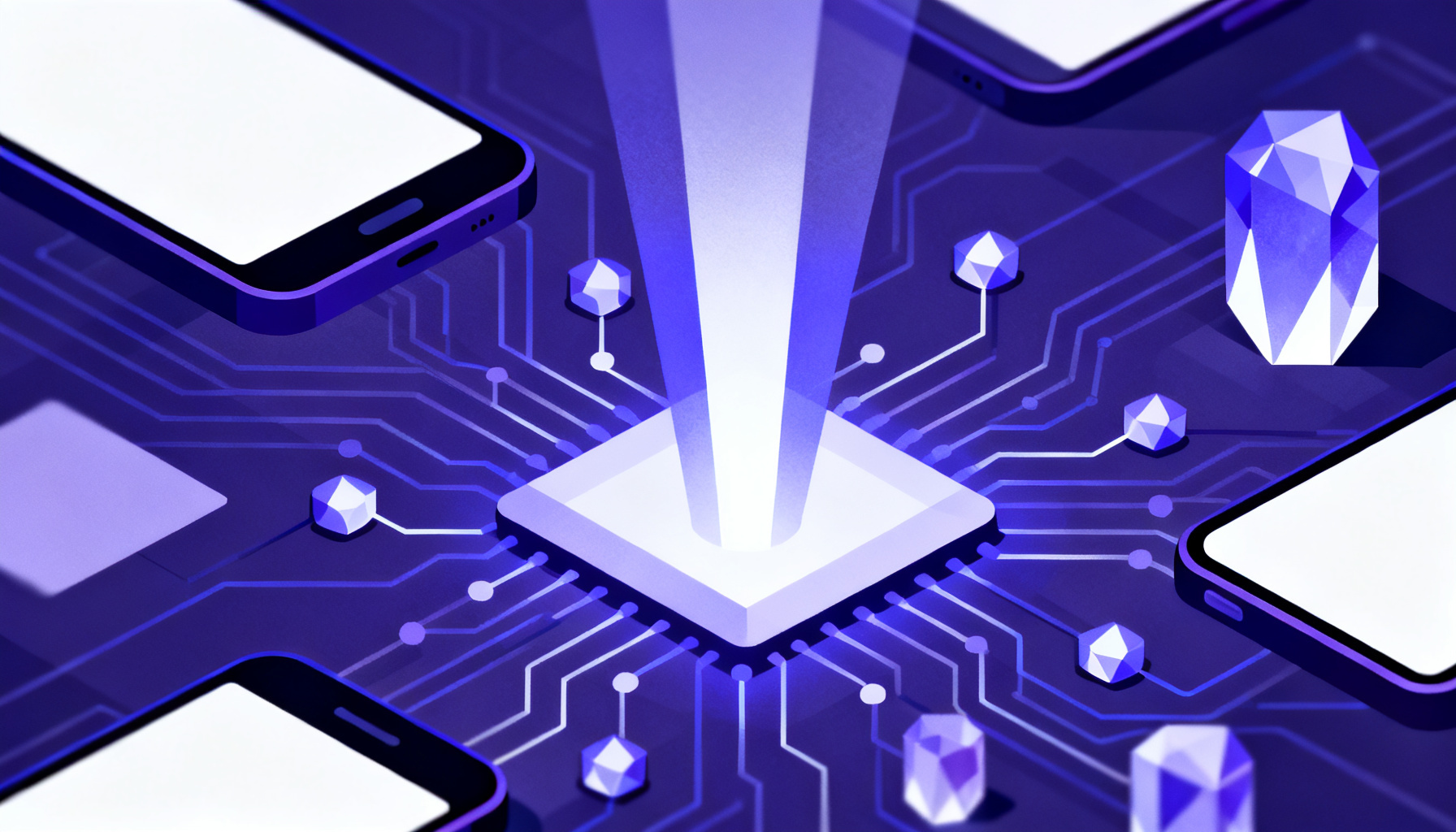 Abstract futuristic authentication technology