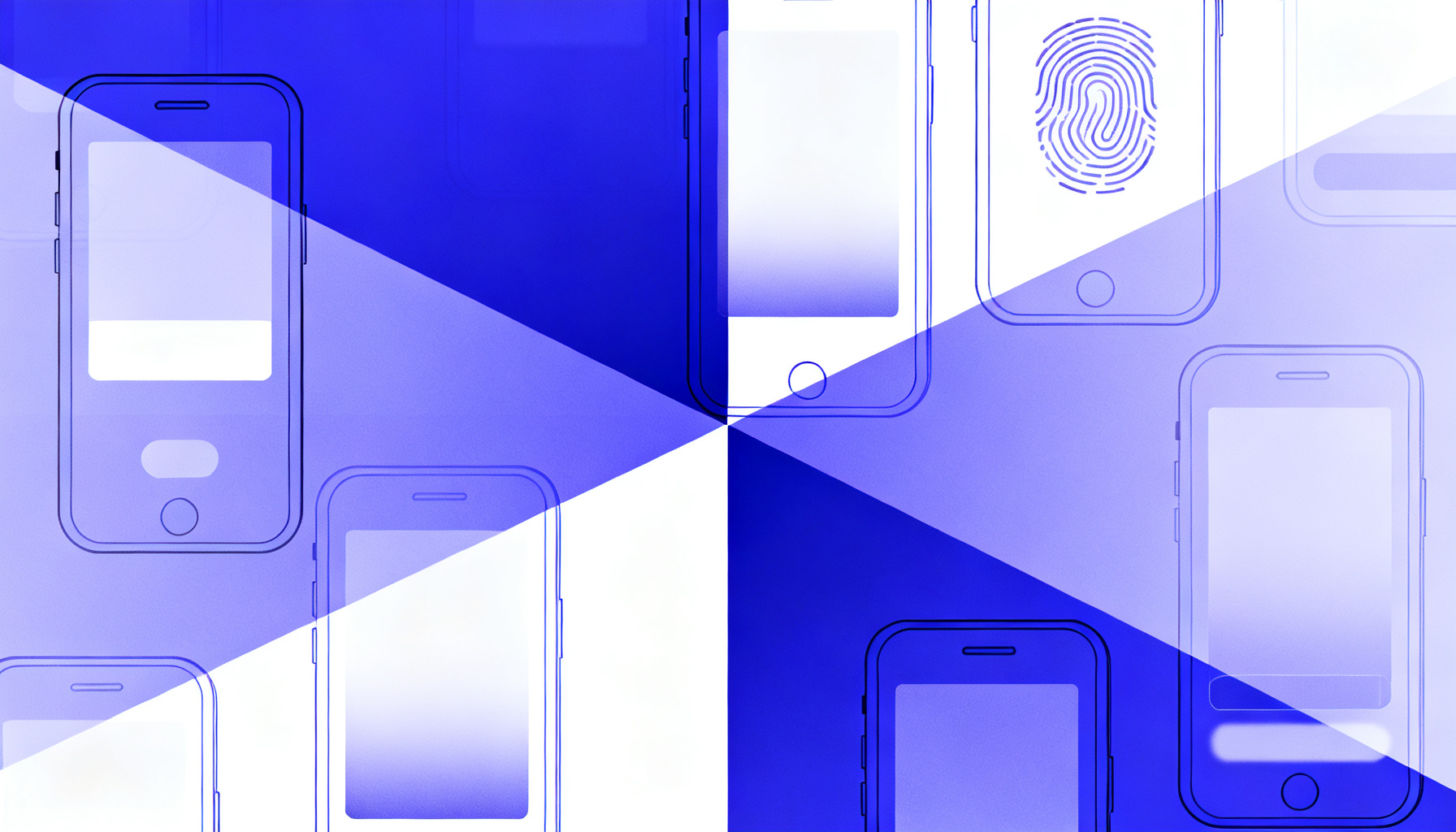 Abstract dual-layered shapes symbolizing OTP and biometrics