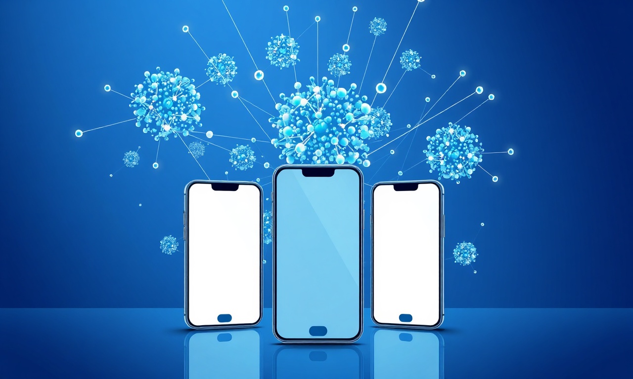 Abstract particle clusters representing porting types
