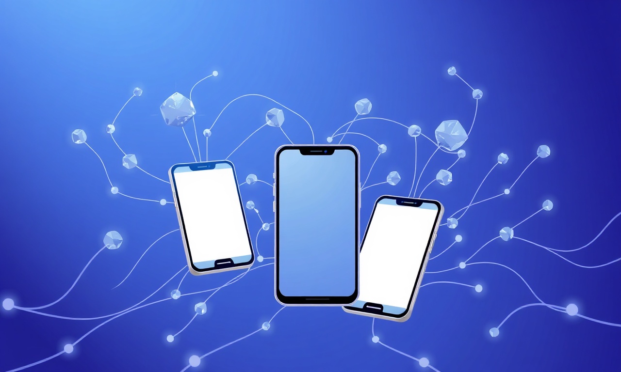 Abstract network nodes and signal waves symbolizing SIM swap attack process