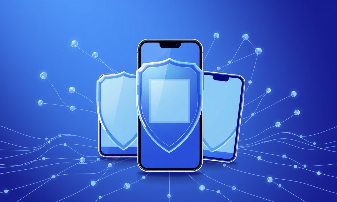 Abstract shields representing SIM swap protection