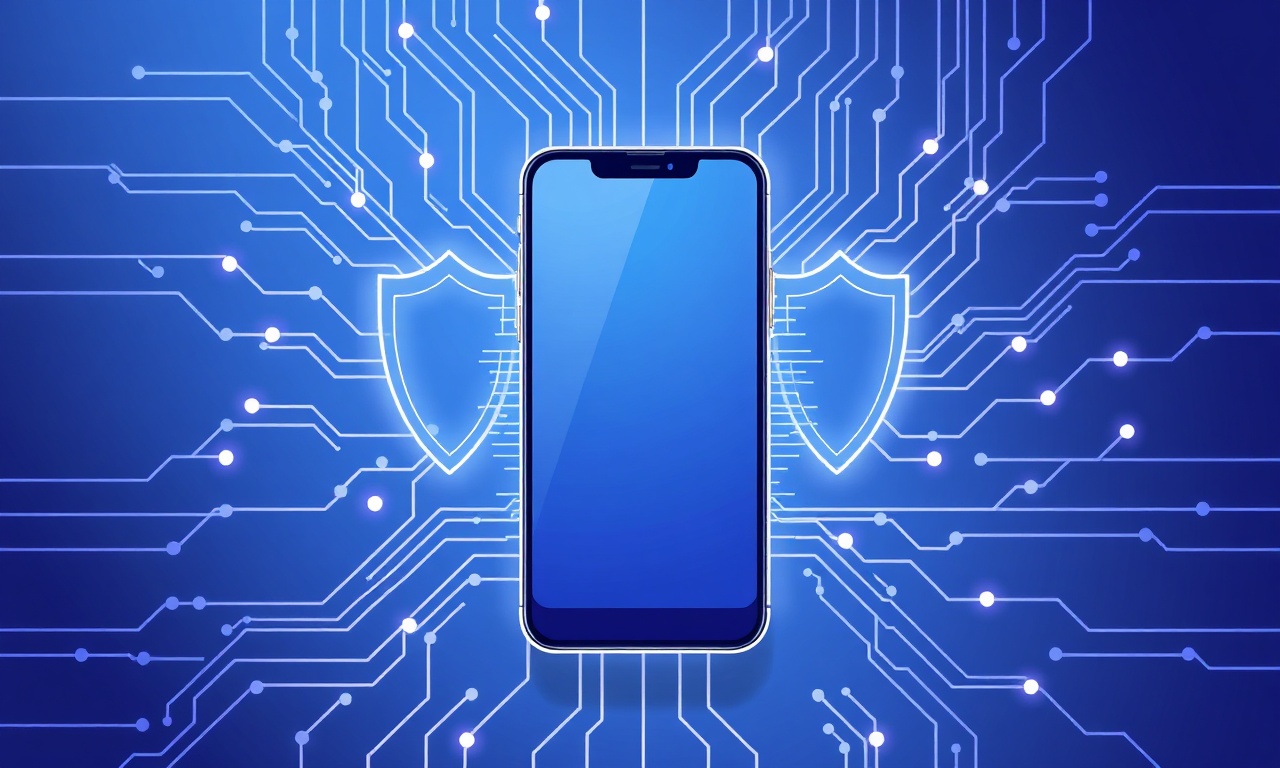 Abstract circuitry symbolizing SMS delivery security