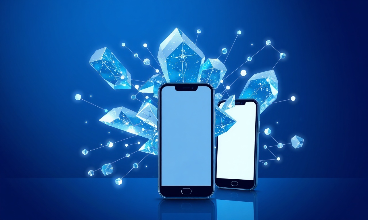 Abstract crystalline shapes symbolizing SS7 network vulnerabilities