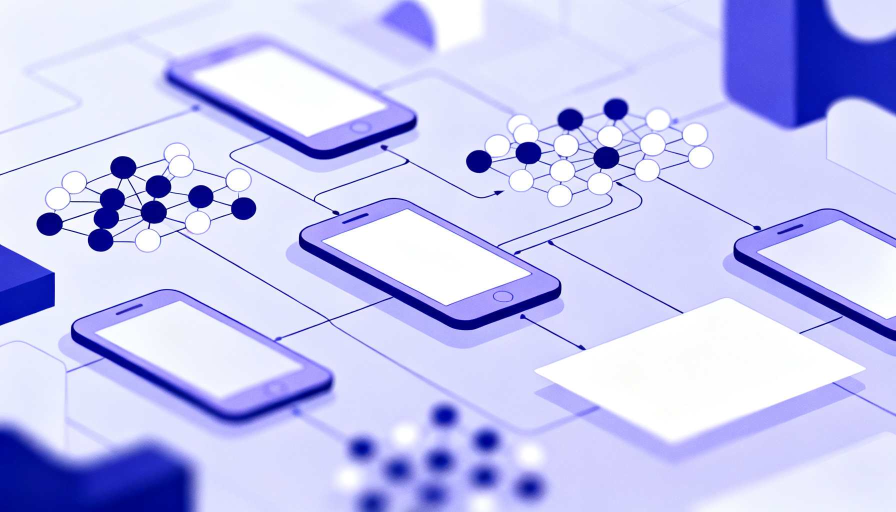 Abstract data clusters representing different temporary phone number types