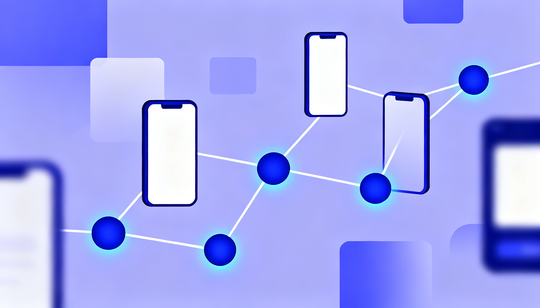 Abstract network representing step-by-step usage process