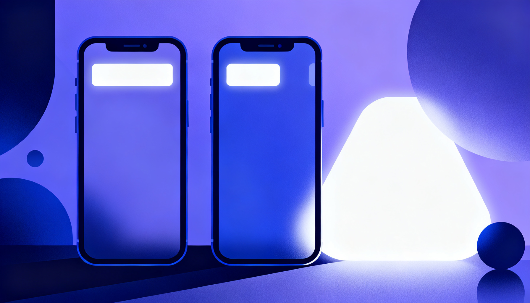 Contrasting abstract shapes representing authentication method comparisons