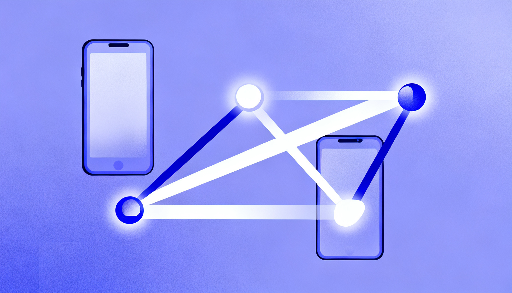 Three glowing nodes symbolizing MFA factor types