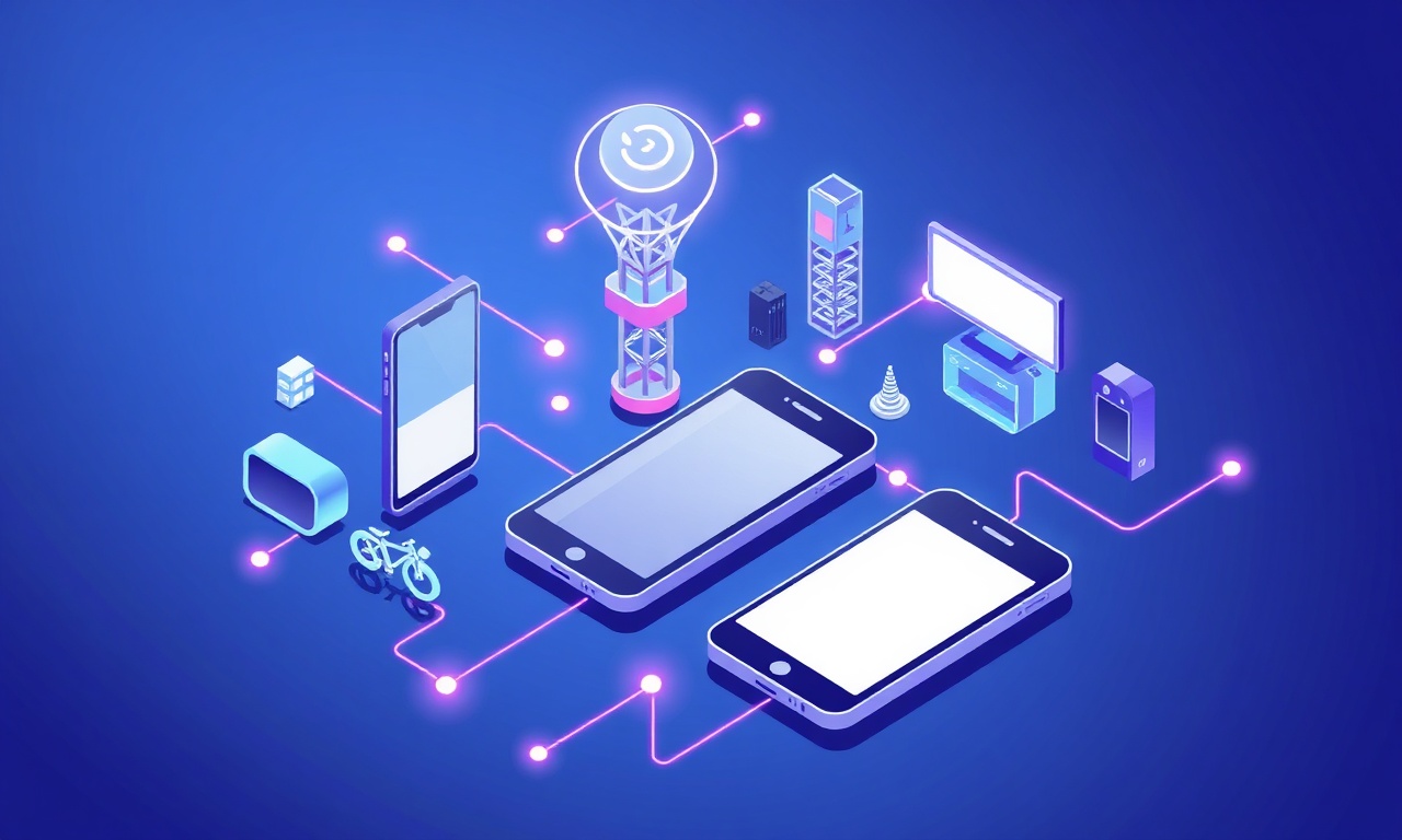 Abstract shapes symbolizing different telecom platforms