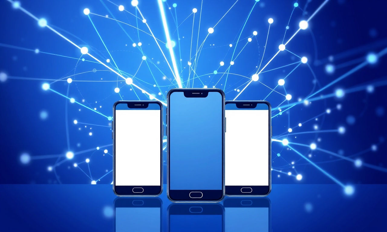 Abstract futuristic network representing SMS technology trends
