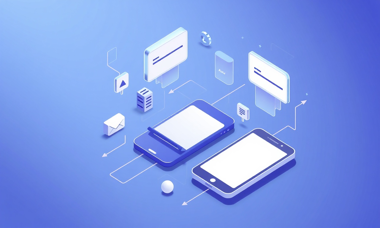 Abstract shapes symbolizing SMS infrastructure components