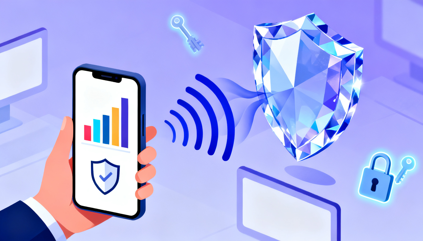 Mobile phone receiving SMS verification code with security shield