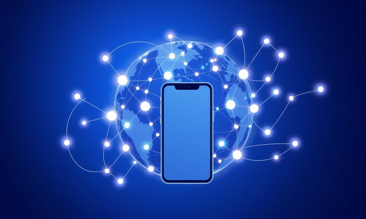 Abstract globe network representing international SMS routing