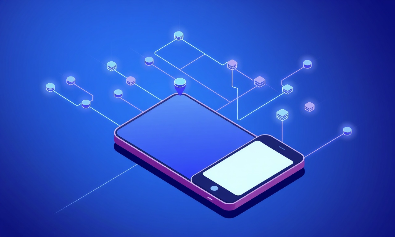 Abstract network topology representing SMS routing