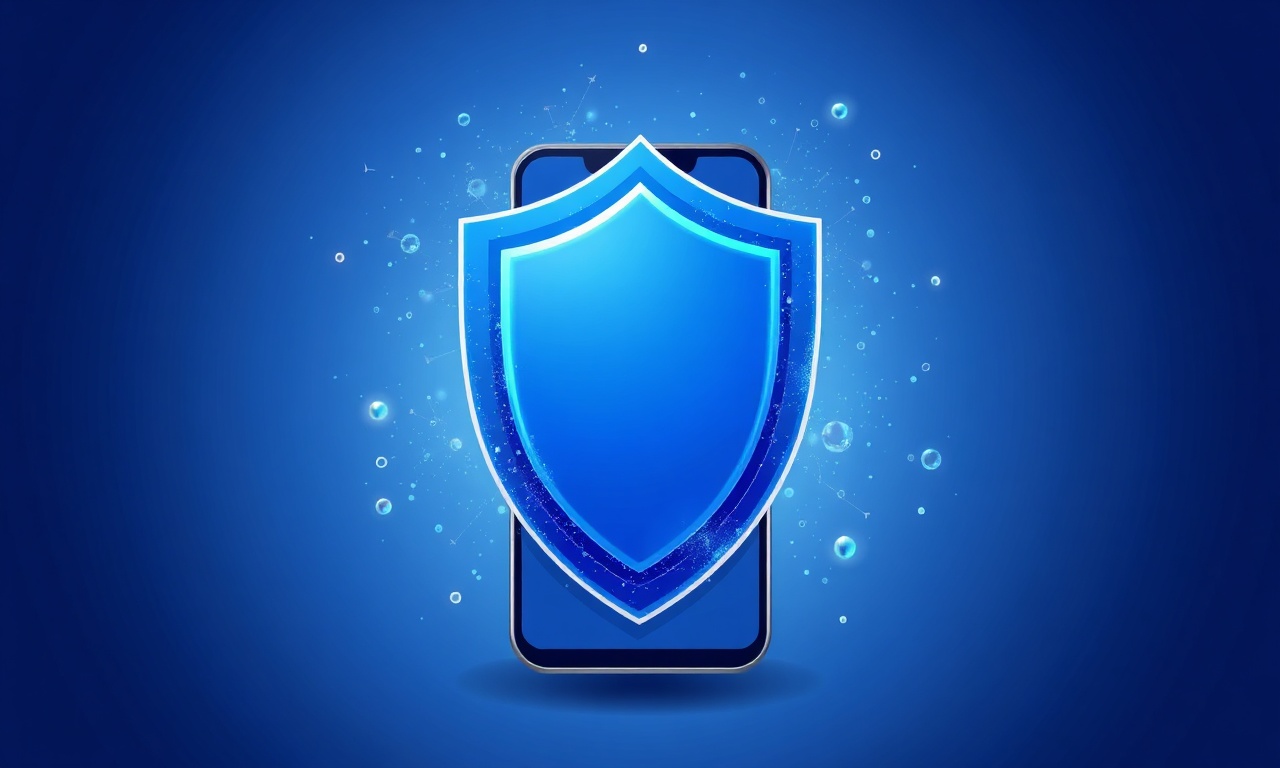 Abstract glowing shield representing security