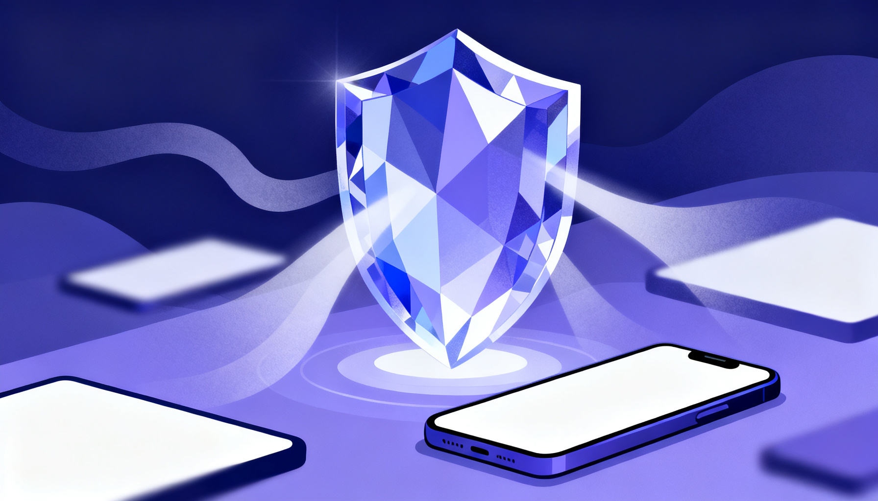 Abstract shield representing enhanced security with 2FA