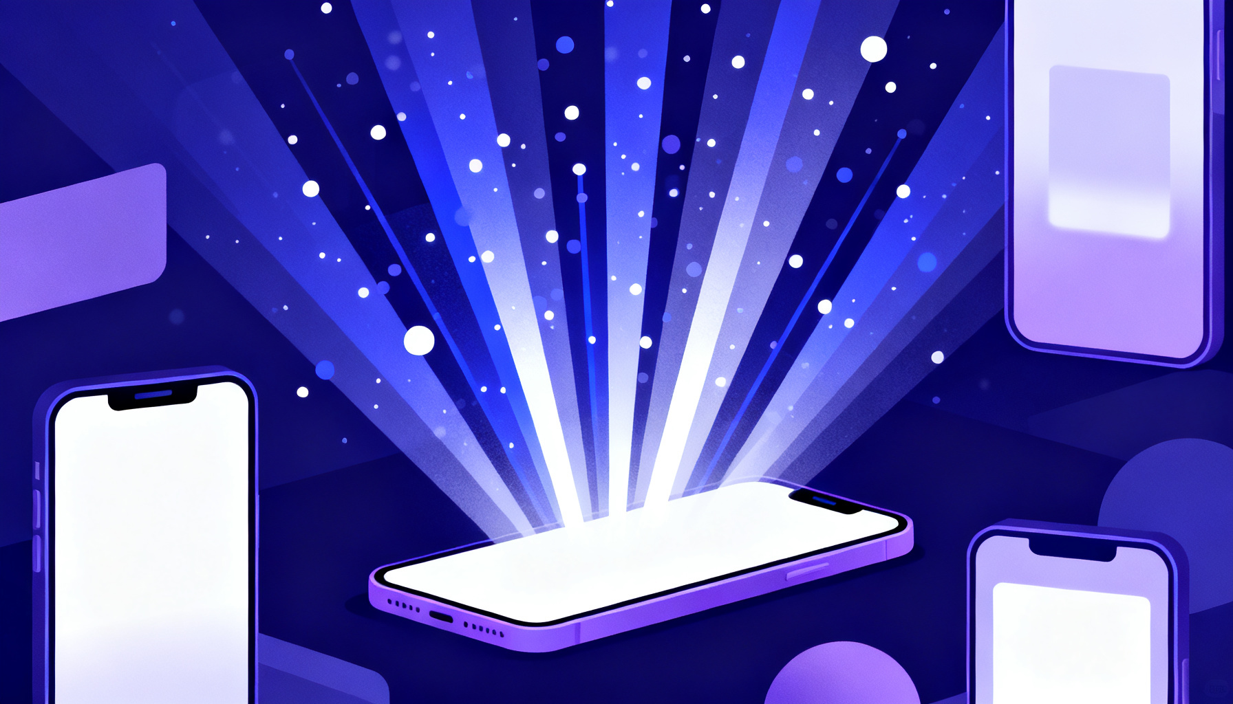 Radiant particle system with light beams