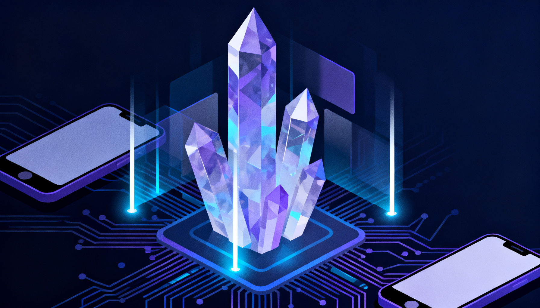 Layered crystalline structures symbolizing enhanced security protections