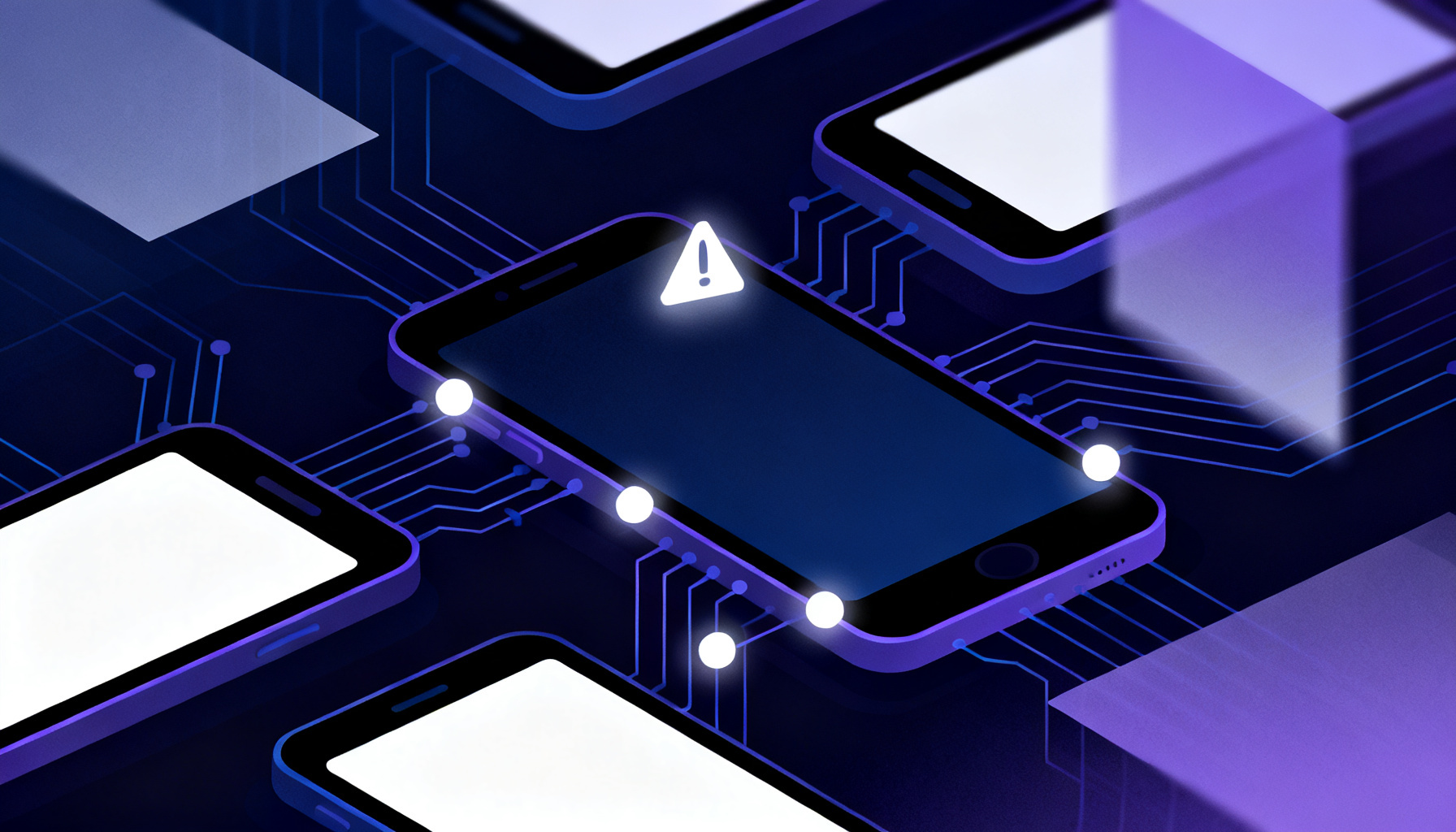 Abstract circuitry highlighting vulnerabilities and weak points