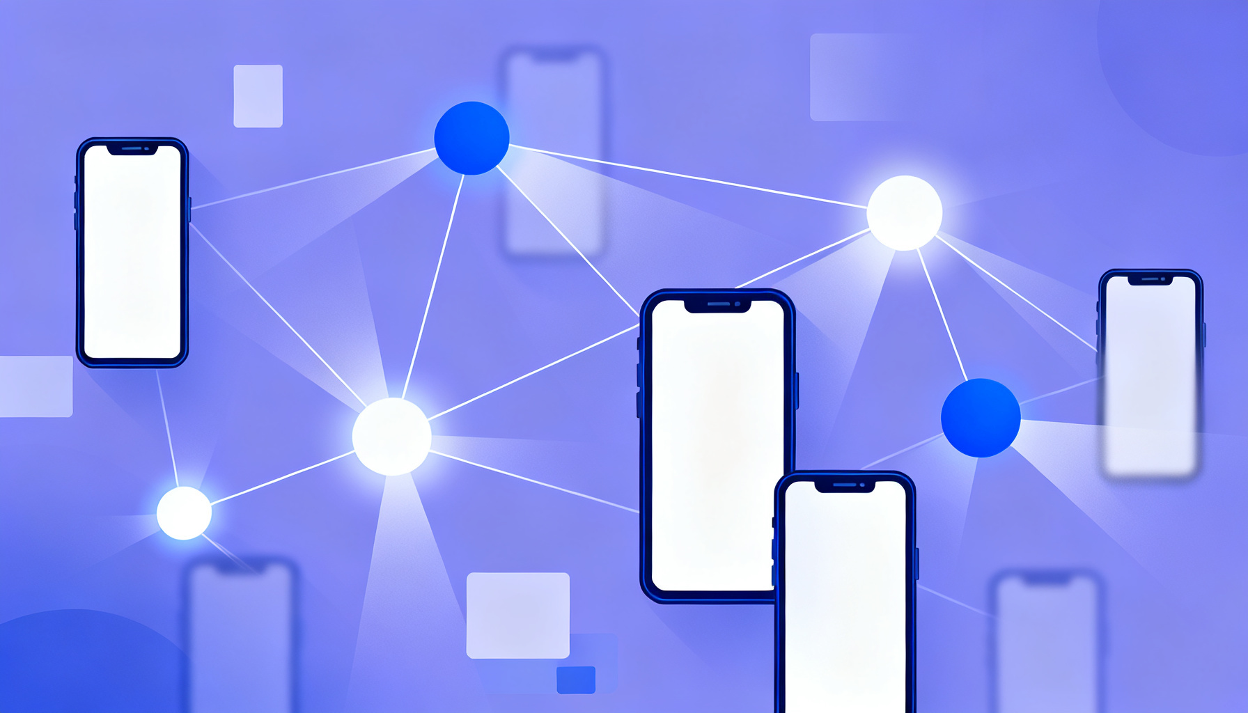 Network of glowing nodes representing user education and engagement