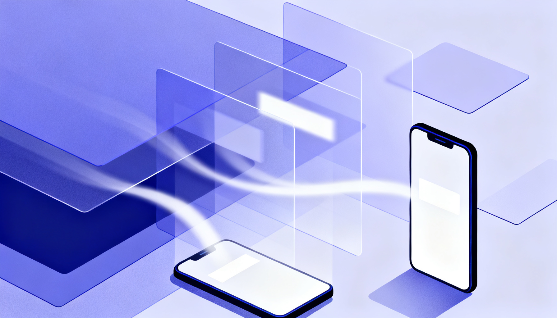 Abstract geometric layers representing virtual phone number structure