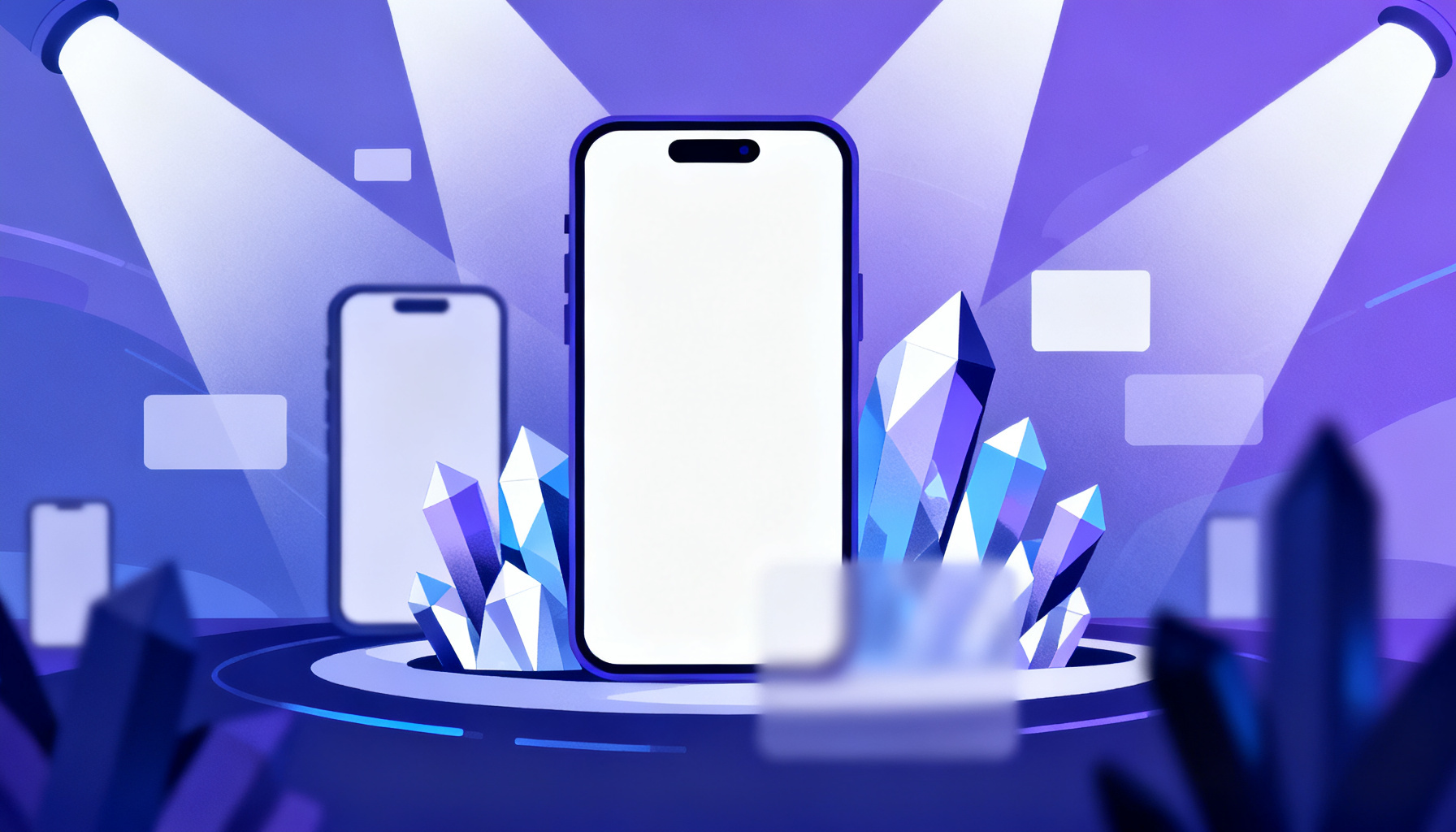 Abstract futuristic shapes representing telecom trends