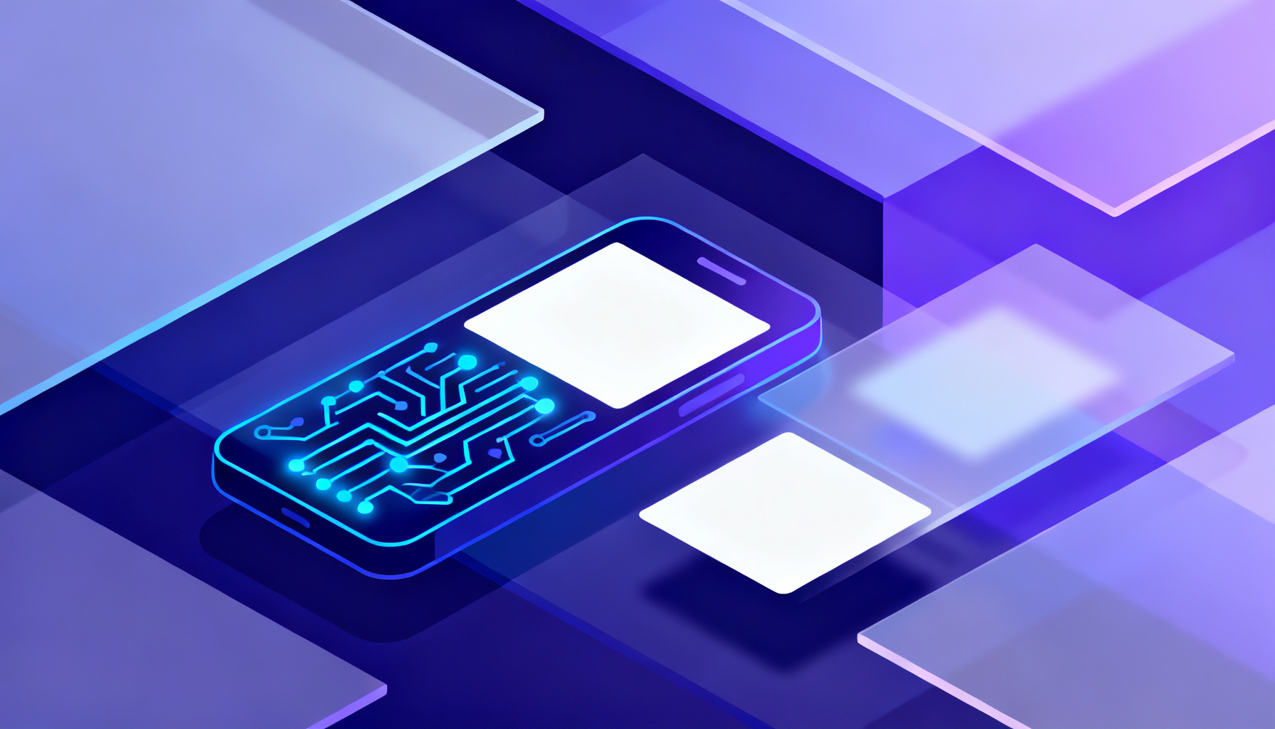 Abstract geometric shapes symbolizing virtual phone number architecture