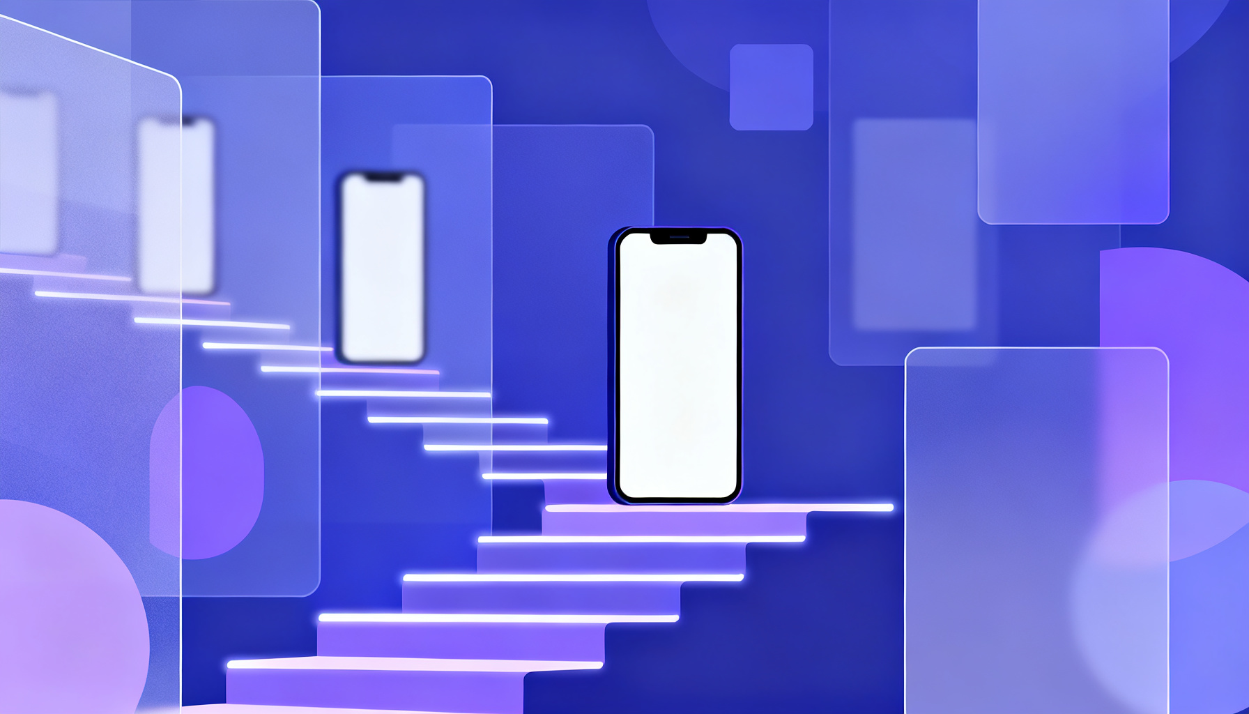 Abstract glowing pathway representing setup steps