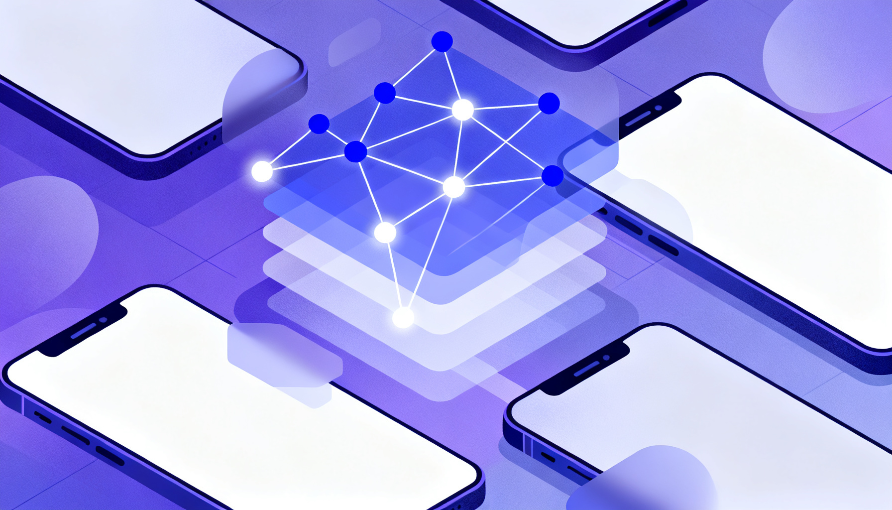 Abstract layered network topology representing technical differences