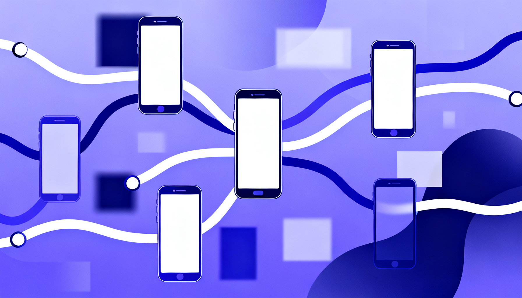 Abstract connected nodes symbolizing communication use cases