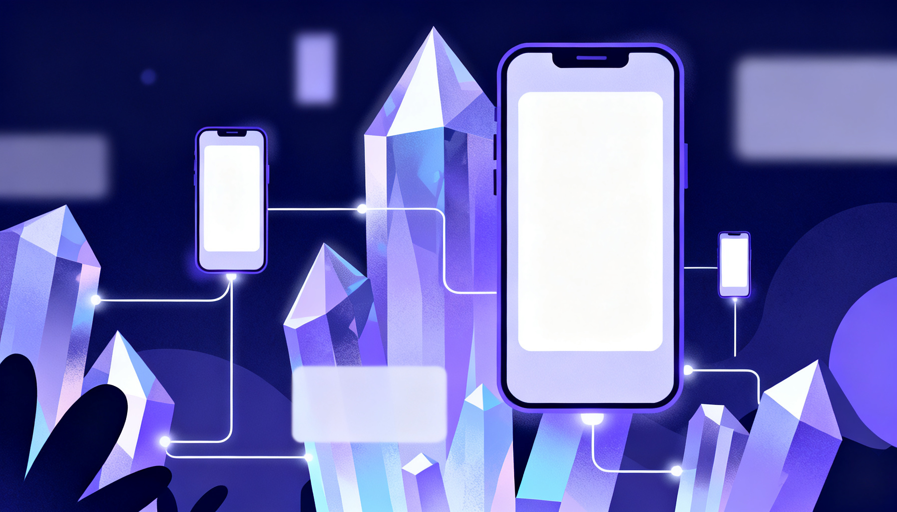 Abstract stable crystalline shapes symbolizing traditional use cases